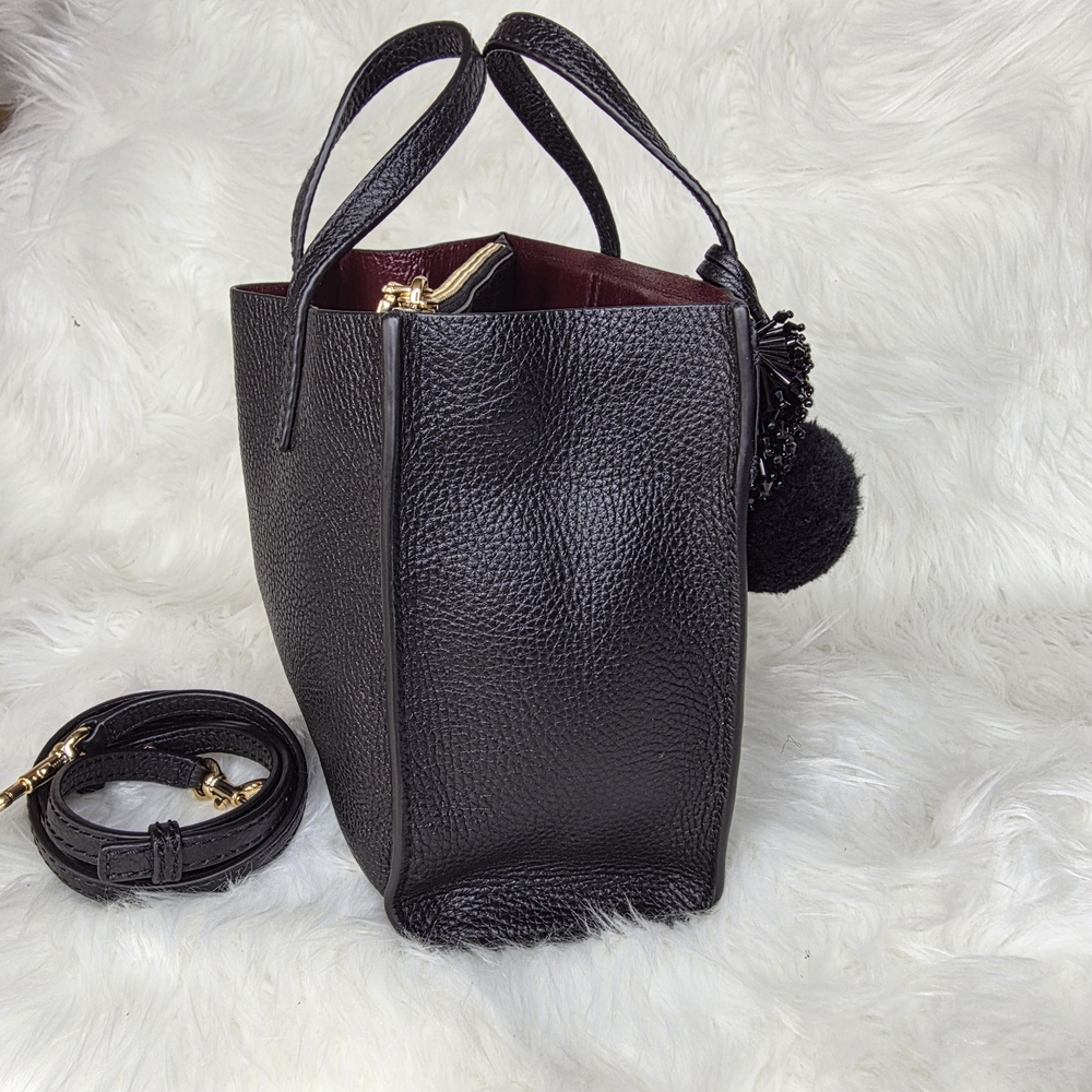Marc Jacobs 2pcs Mini Grind Bag & Wallet. Black Beaded Pom Pom 3 Way Bag. EUC - Picture 8 of 17
